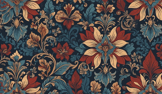 Batik farbenfrohe Blumenstoff-Designmuster