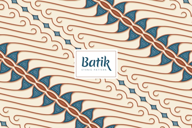 Batik indonesischer traditioneller dekorativer blumenmuster-vektor-hintergrund