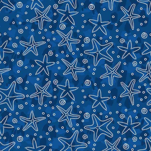 Batik-Sterne-Fisch-Textil-nahtloses Muster