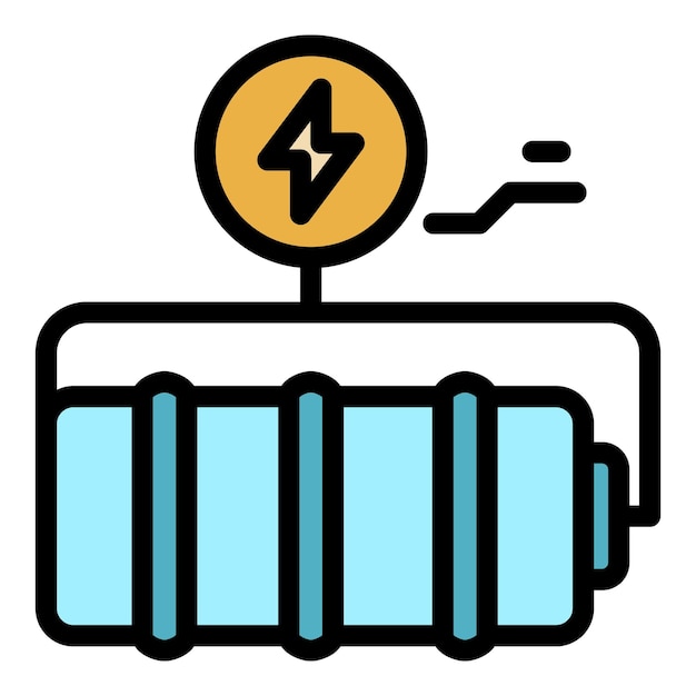 Vektor batterie-symbol umriss-batterie-vektor-symbon farbe flach isoliert