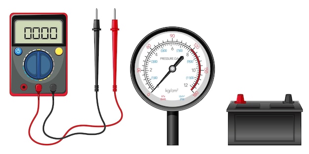 Vektor batterie und messwaage