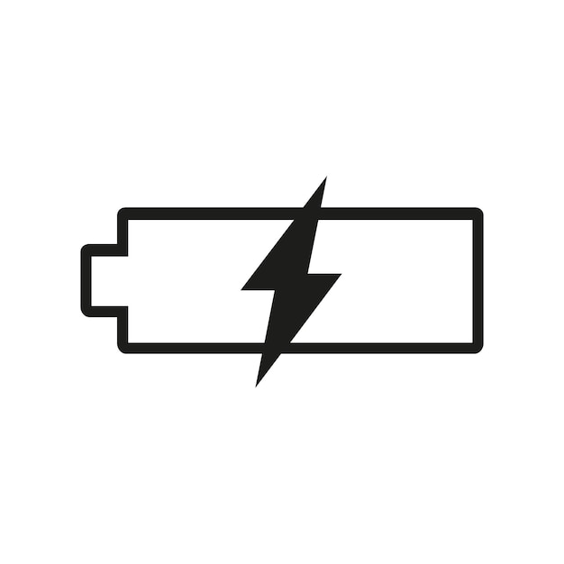 Batterievektorsymbol ladesymbol einfaches flaches design für web oder mobile app
