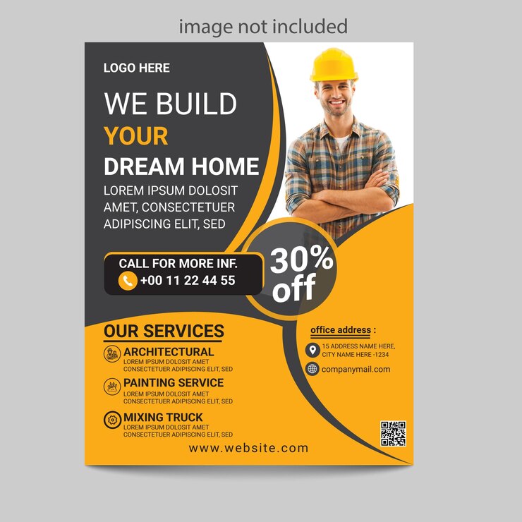 Bau Flyer Vorlage