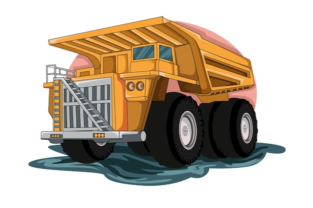 Bau großer lkw-illustrationsvektor