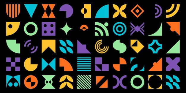 Bauhaus Memphis abstrakte geometrische Formen und Raster