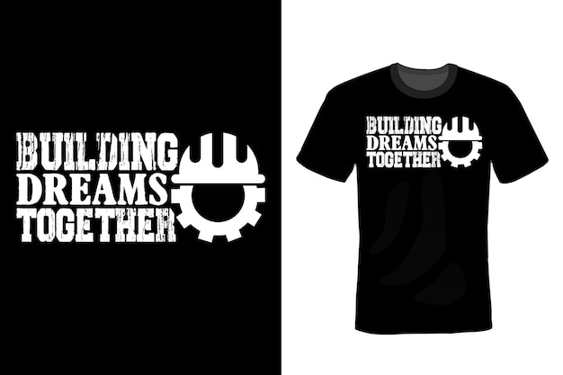 Bauingenieur-t-shirt-design, typografie, vintage