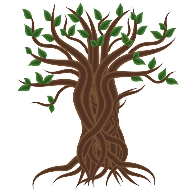 Baum auf einer isolierten weißen illustration