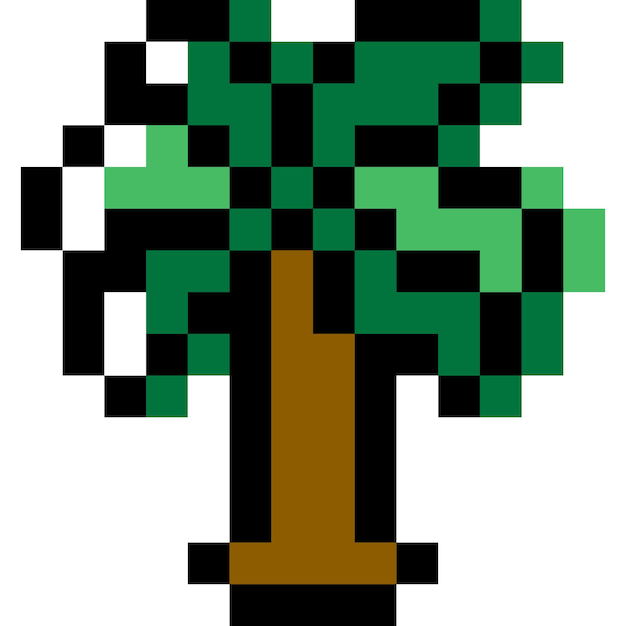 Baum-cartoon-symbol im pixel-stil