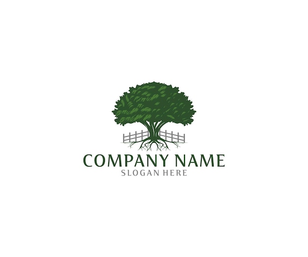 Baum illustration silhouette logo-design