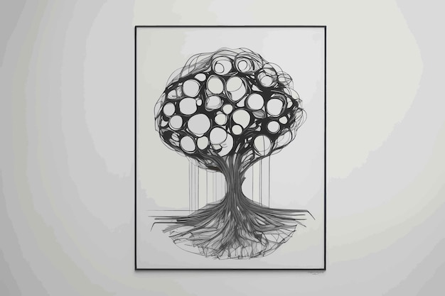 Vektor baum in form einer kreisvektorillustrationbaum in form einer kreisvektorillustrationtr