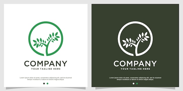 Baum-logo-design-konzept premium-vektor