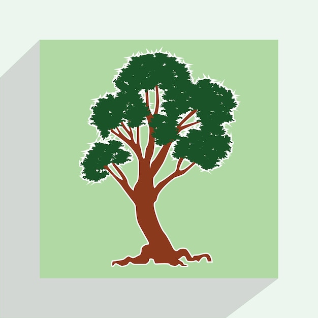 Vektor baum-logo-tapete, illustrationshintergrund