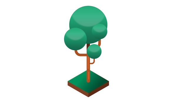 Vektor baum lokalisierte vektorillustration