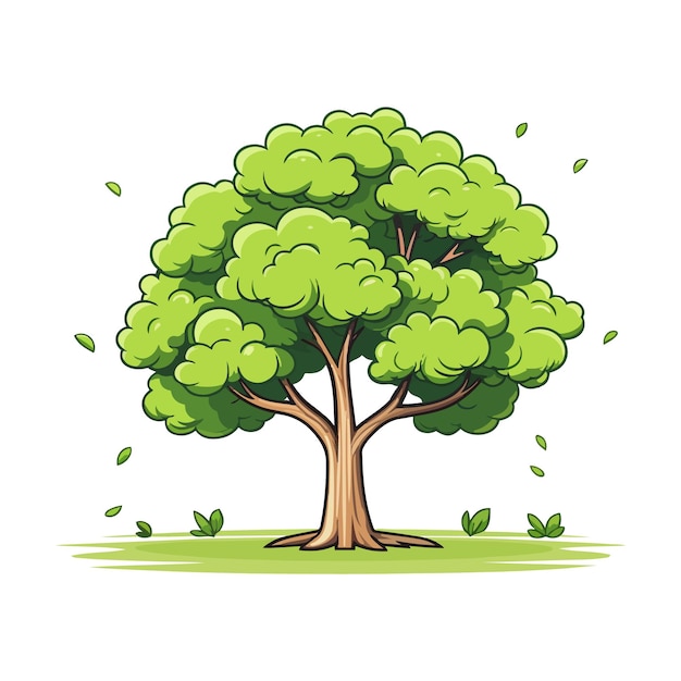 Baum mit grünen blättern illustration