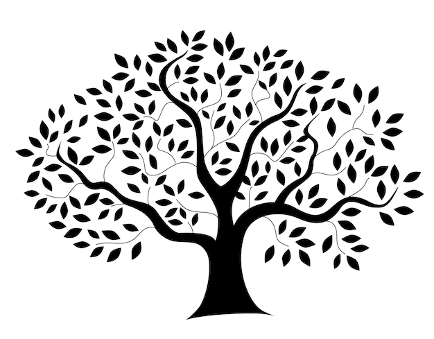 Baum, schwarz-weiß-darstellung