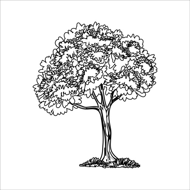 Vektor baum-silhouette-design-konzept