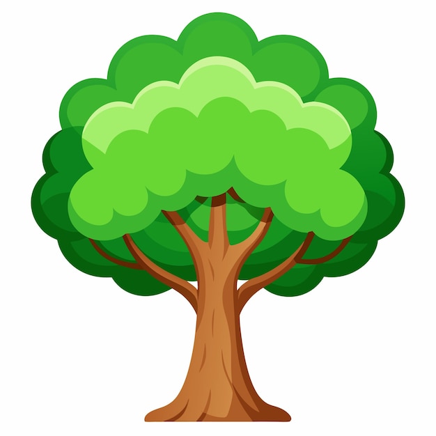 Baum-Vektor-Illustration Clipart Cartoon-Stil png auf weißem Hintergrund