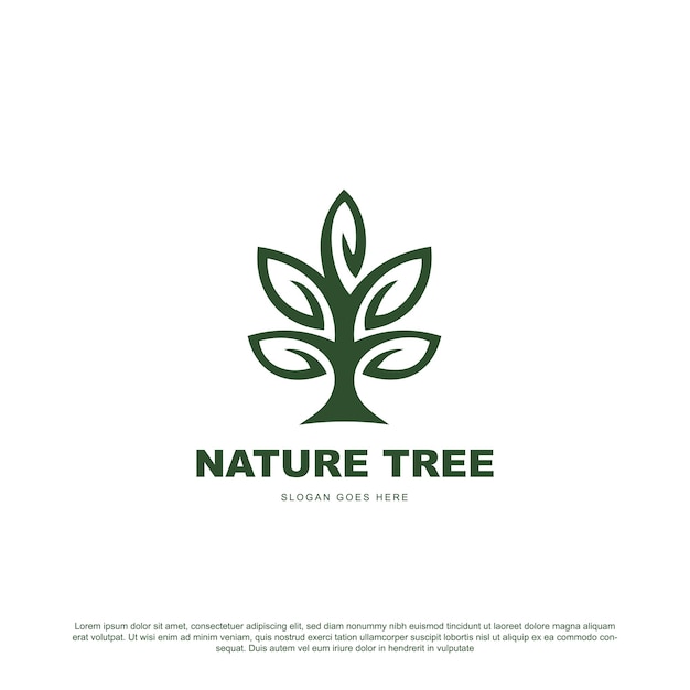 Baum-vektor-symbol natur-baum-vektor-illustration-logo