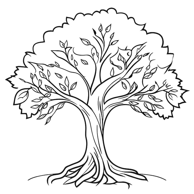 Baum-vektorillustration-linienkunst