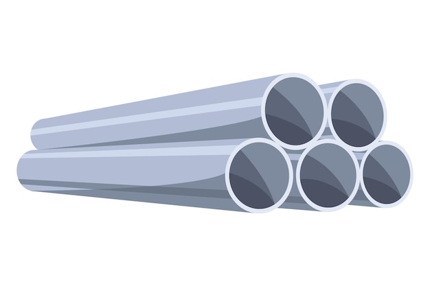 Baumaterial Haufen von Stahlrohren oder tubel Cartoon-Zubehör für Bauarbeiten Konstruktionskonzept Illustration kann für Baustellen verwendet werden oder Renovierungsarbeiten veranschaulichen
