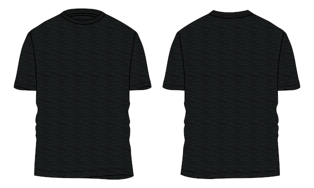 Vektor baumwoll-single-jersey kurzarm-t-shirt technische modevektor-illustrationsvorlage