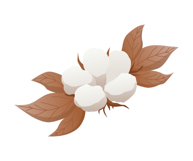 Baumwollblumensymbol weiche weiße pflanze zur herstellung von bio-stoffen cartoon umweltfreundliches und organisches symbol