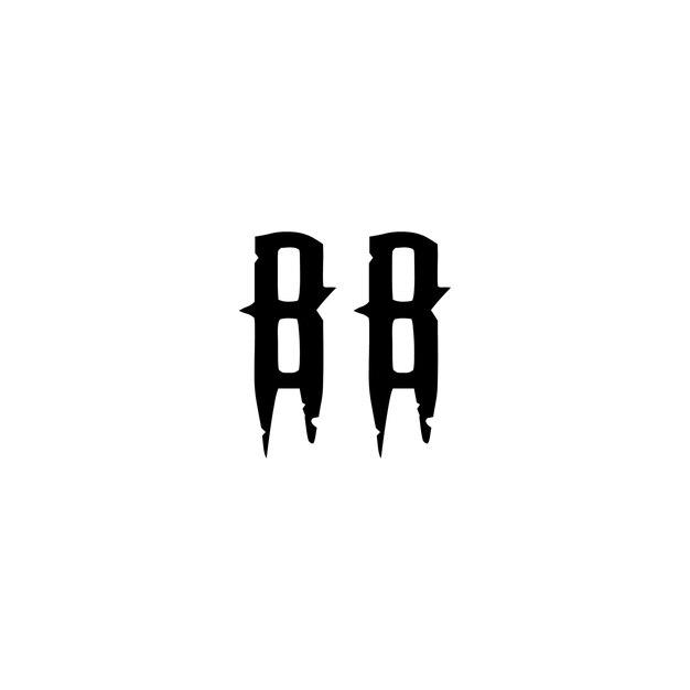BB-Monogramm-Logo-Design Buchstaben-Text-Namen-Symbol Monochrom-Logotyp-Alphabet-Zeichen-Einfach-Logo