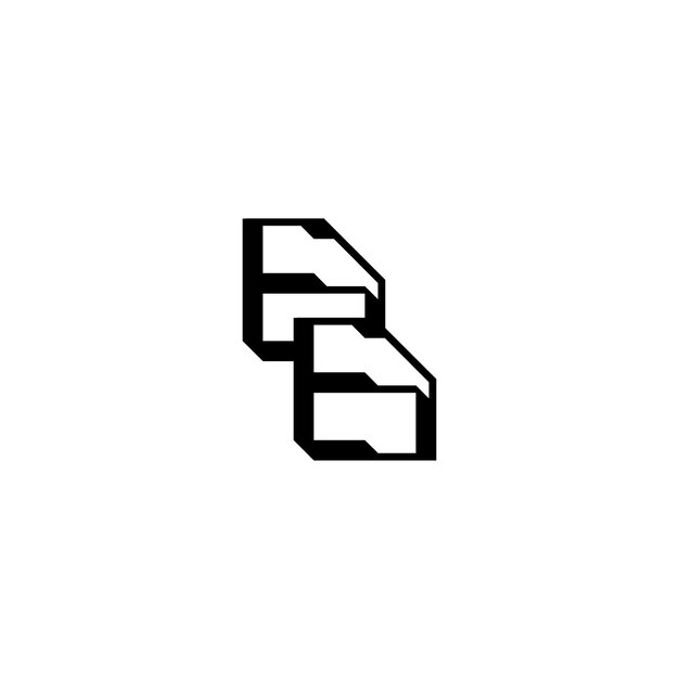 BB-Monogramm-Logo-Design Buchstaben-Text-Namen-Symbol Monochrom-Logotyp-Alphabet-Zeichen-Einfach-Logo