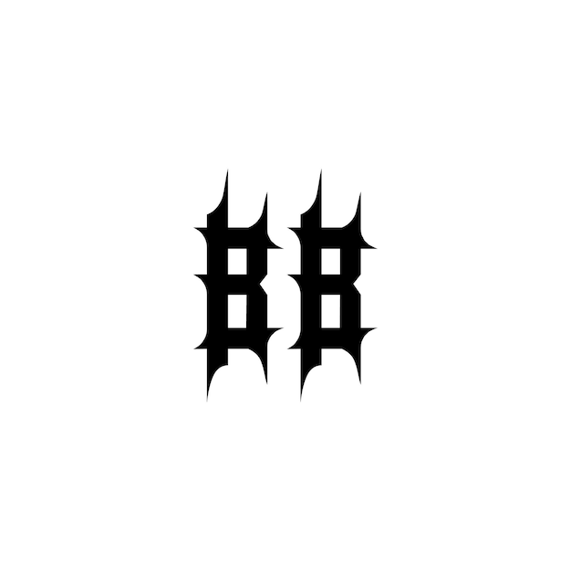 BB-Monogramm-Logo-Design Buchstaben-Text-Namen-Symbol Monochrom-Logotyp-Alphabet-Zeichen-Einfach-Logo