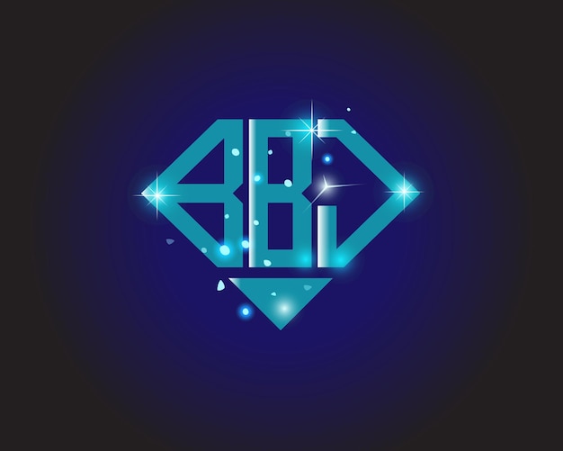 Vektor bbj anfängliche moderne logo-design-vektorsymbolvorlage