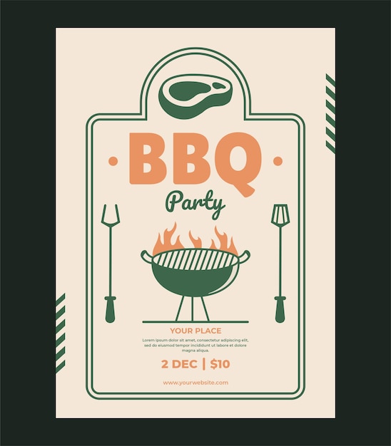 Bbq flyer poster vorlage vektordesign