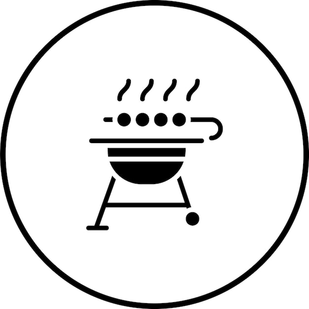 Bbq-grill-vektor-ikonen-illustration des geburtstags-ikonensets