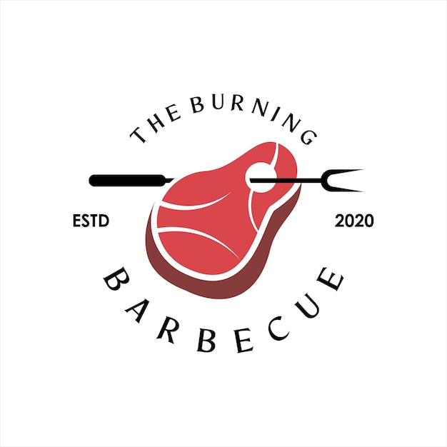 Bbq-logo einfache barbecue-vektorgrafik