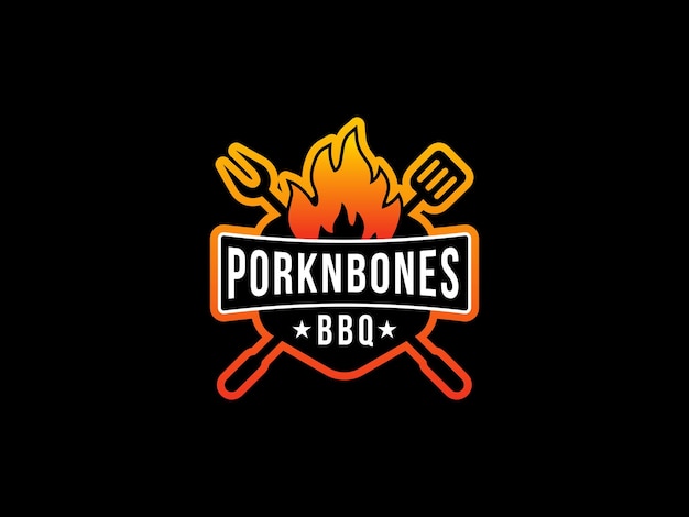 Vektor bbq-logo-premium-vektor