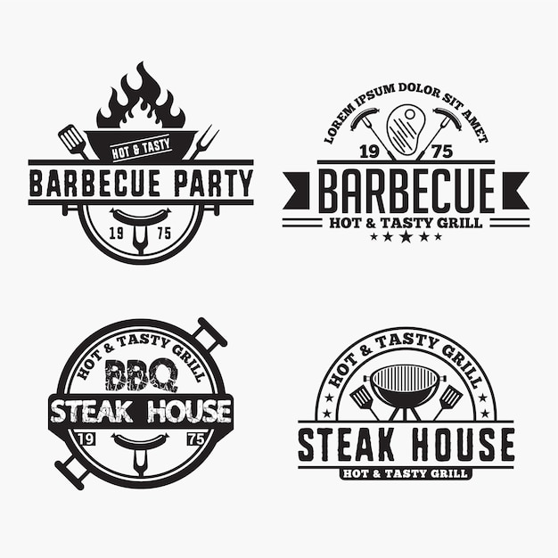 Bbq logos abzeichen