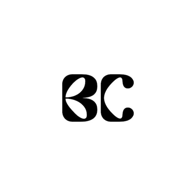 BC Monogramm Logo Design Buchstabe Text Name Symbol Monochrom Logotyp Alphabet Zeichen Einfaches Logo