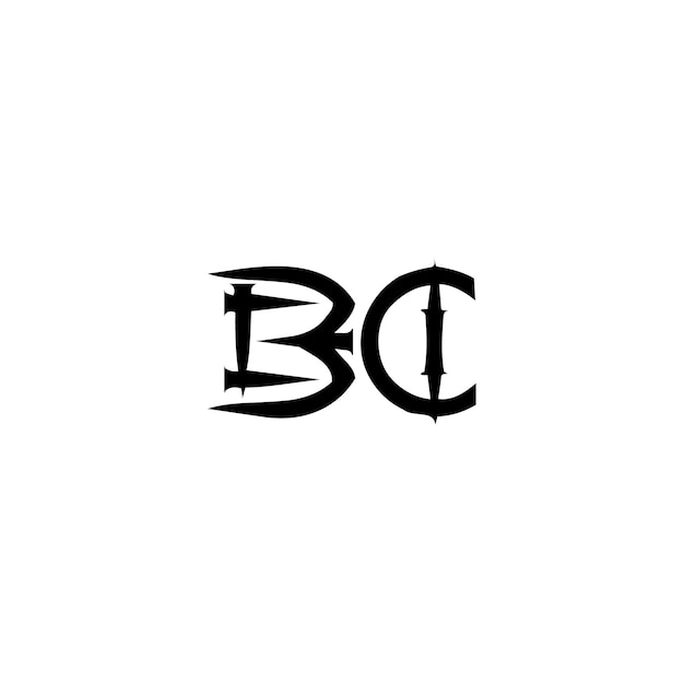 BC Monogramm Logo Design Buchstabe Text Name Symbol Monochrom Logotyp Alphabet Zeichen Einfaches Logo