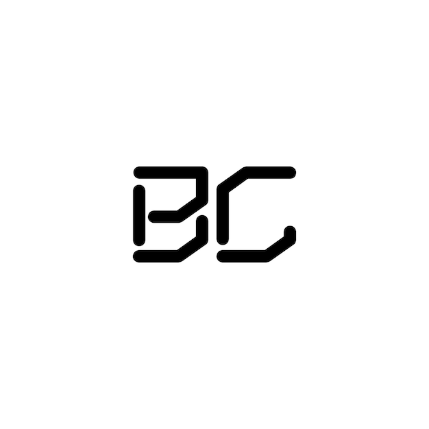 BC Monogramm Logo Design Buchstabe Text Name Symbol Monochrom Logotyp Alphabet Zeichen Einfaches Logo