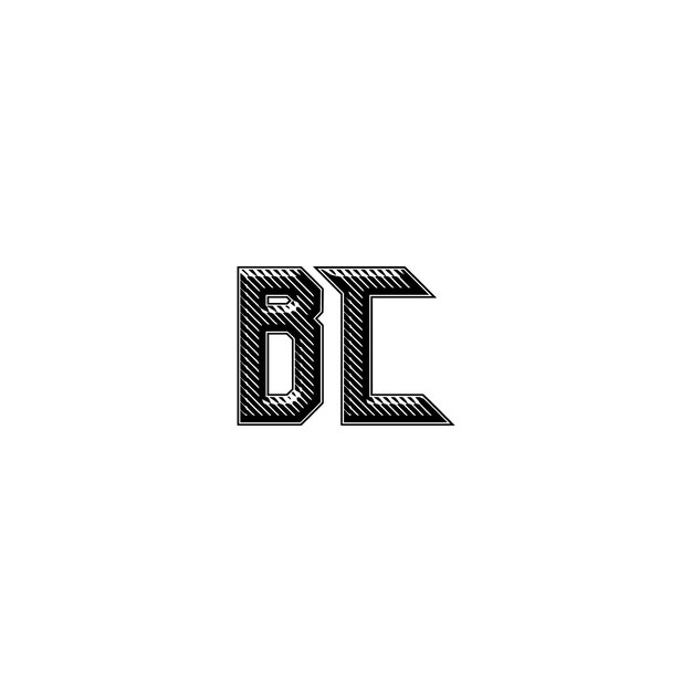 BC Monogramm Logo Design Buchstabe Text Name Symbol Monochrom Logotyp Alphabet Zeichen Einfaches Logo