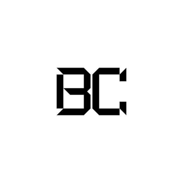 BC Monogramm Logo Design Buchstabe Text Name Symbol Monochrom Logotyp Alphabet Zeichen Einfaches Logo