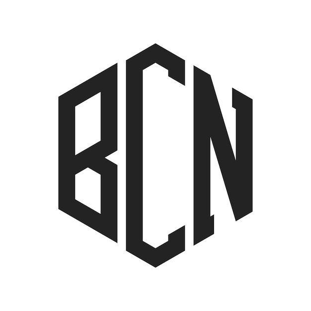 BCN-Logo-Design Anfangsbuchstaben BCN-Monogramm-Logo in sechseckiger Form