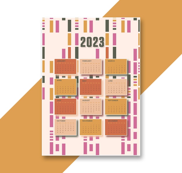 Vektor bd-kalendervorlage 2023 neujahr