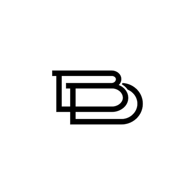 BD-Monogramm-Logo-Design, Buchstabe, Text, Name, Symbol, einfarbig, Logo, Alphabet, Zeichen, einfaches Logo