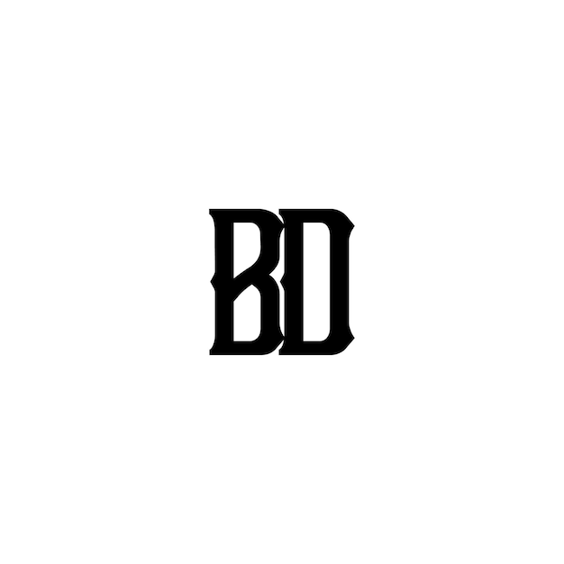 BD Monogramm Logo Design Buchstabe Text Name Symbol Monochrom Logotyp Alphabet Zeichen Einfaches Logo