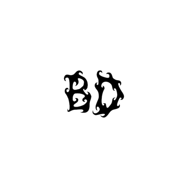 BD Monogramm Logo Design Buchstabe Text Name Symbol Monochrom Logotyp Alphabet Zeichen Einfaches Logo
