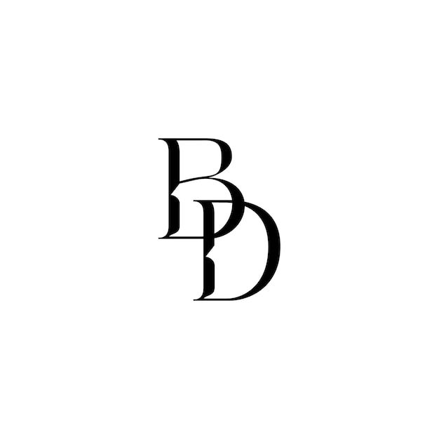 BD Monogramm Logo Design Buchstabe Text Name Symbol Monochrom Logotyp Alphabet Zeichen Einfaches Logo