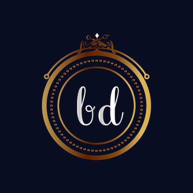 Bd-monogramme-logo, salon, luxuskosmetik-spa-beauty-vektorvorlage