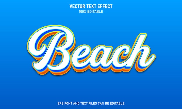 Beach 3D-Stil moderne bearbeitbare Texteffekte