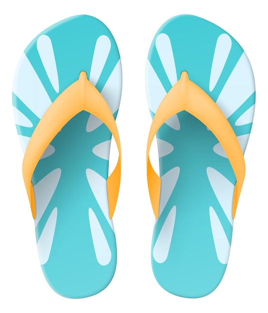 Vektor beach-sandalen, realistische mockup-rubber-flip-flops