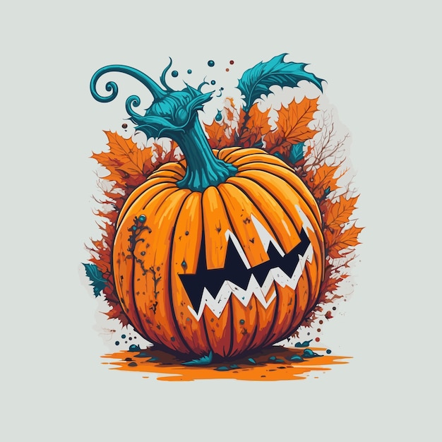 Vektor beängstigende pumpkin flat-illustration